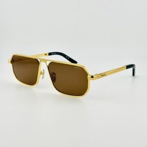 Prada Gold and Brown Sunglasses